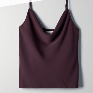 Aritzia cowl neck dark purple tank